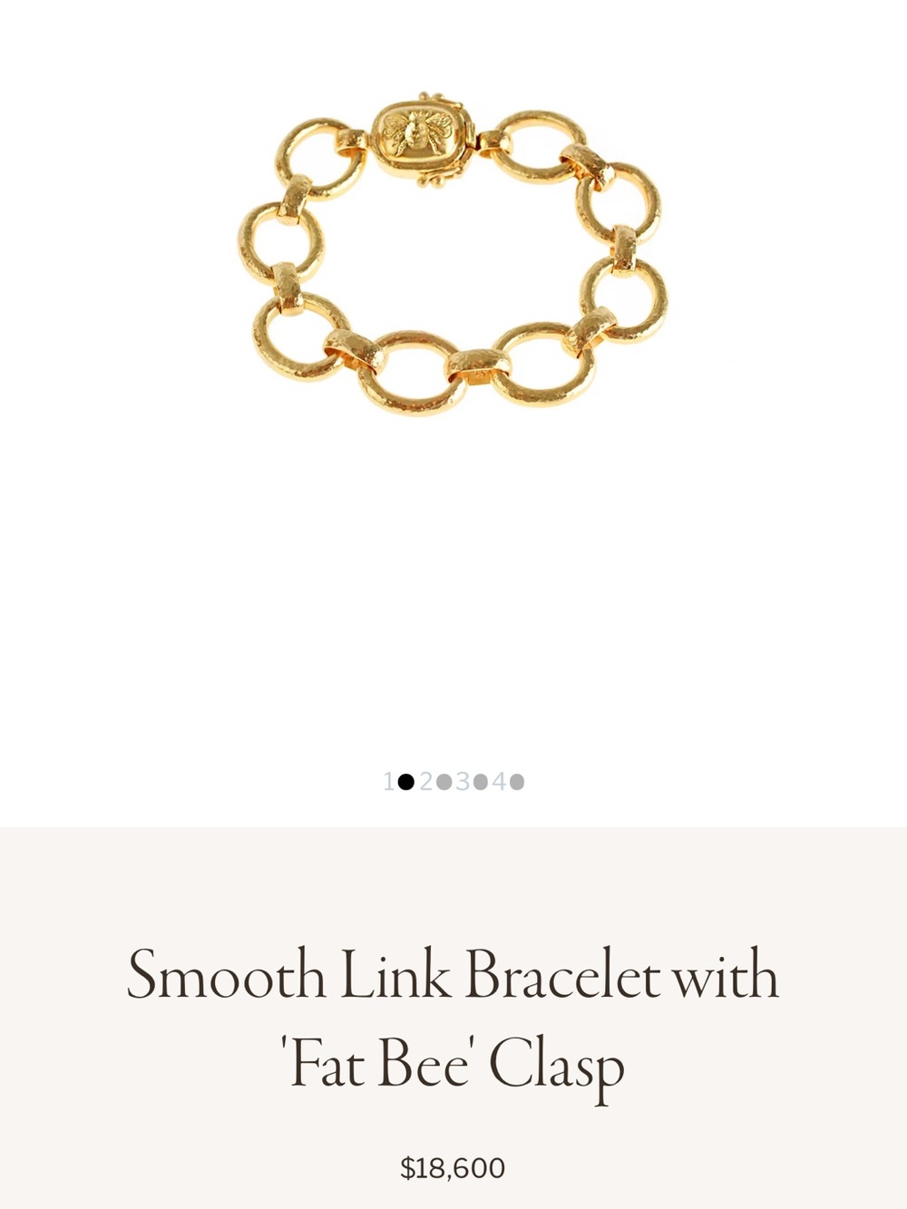 Elizabeth Locke Gold 19k Bracelet with Bee Motif Clasp